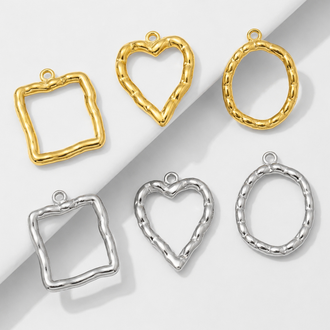Crafting Resin - 5pcs Handmade Stainless Steel Jewelry Pendants