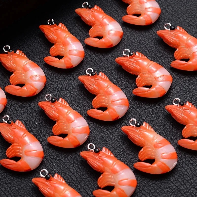 Resin Craft Projects - 10Pcs 3D Simulated Lobster Shrimp Charms,