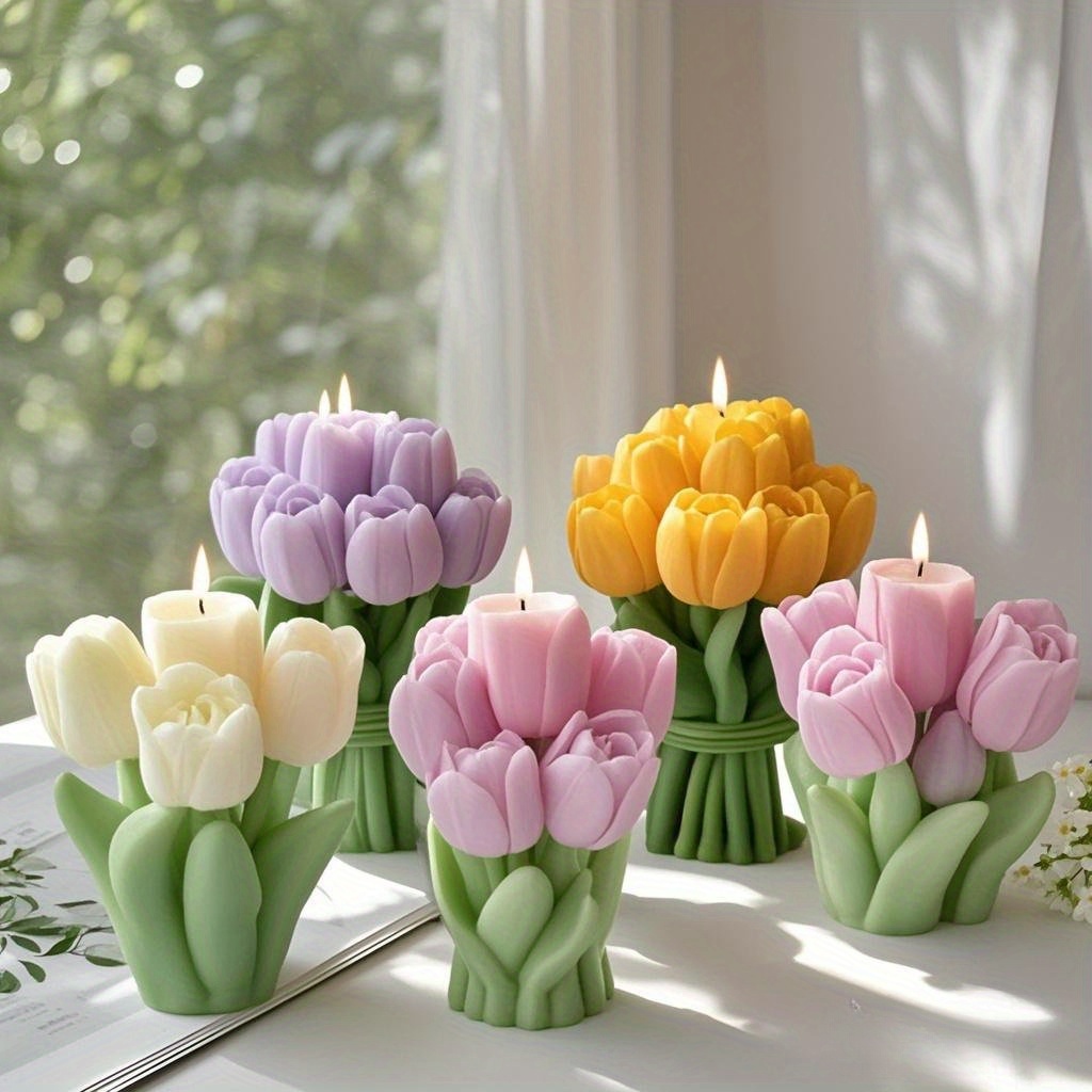 Resin Craft Ideas - 3D Tulip Bouquet Silicone Candle Molds