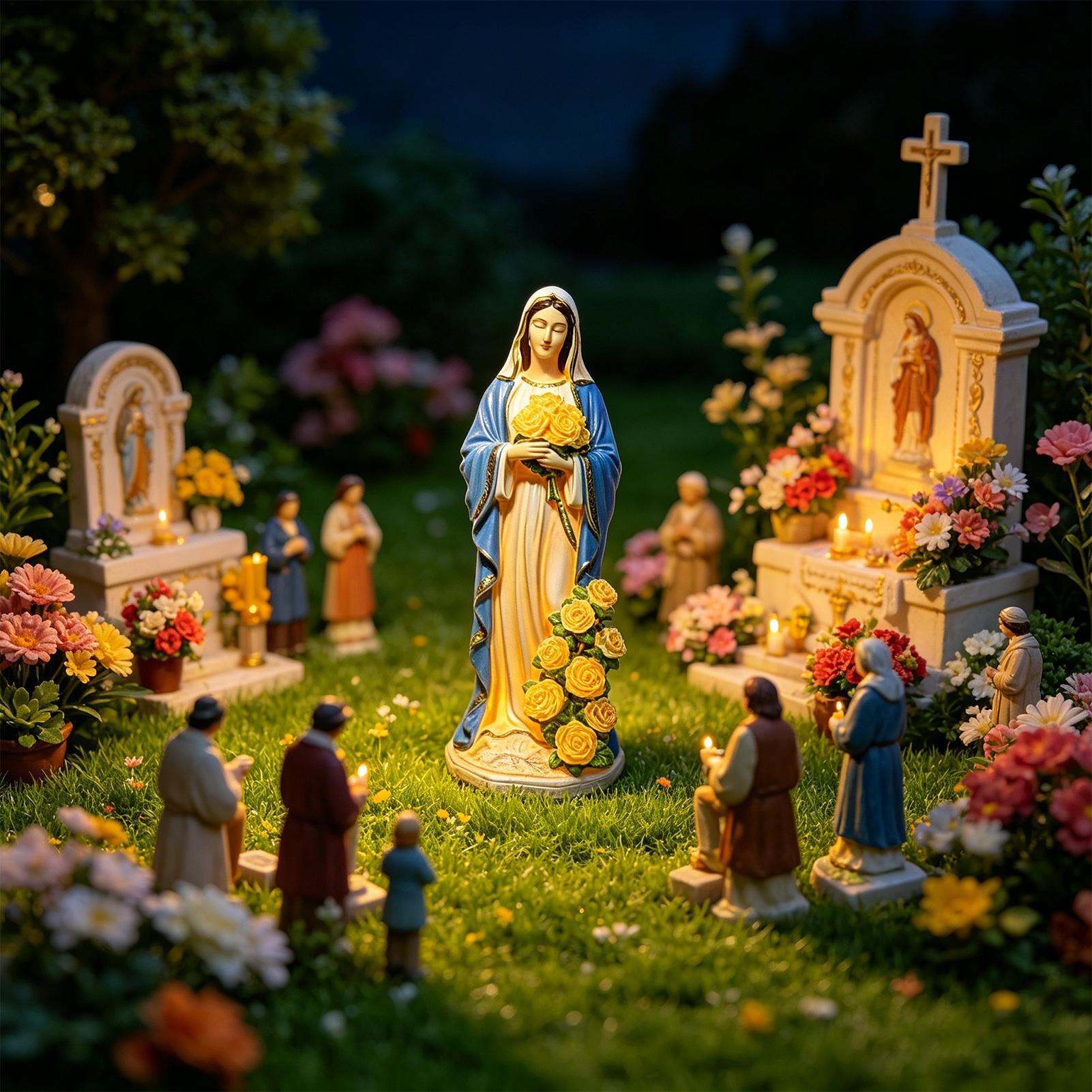 Virgin Mary Solar Statue Garde - Crafting Resin review and price