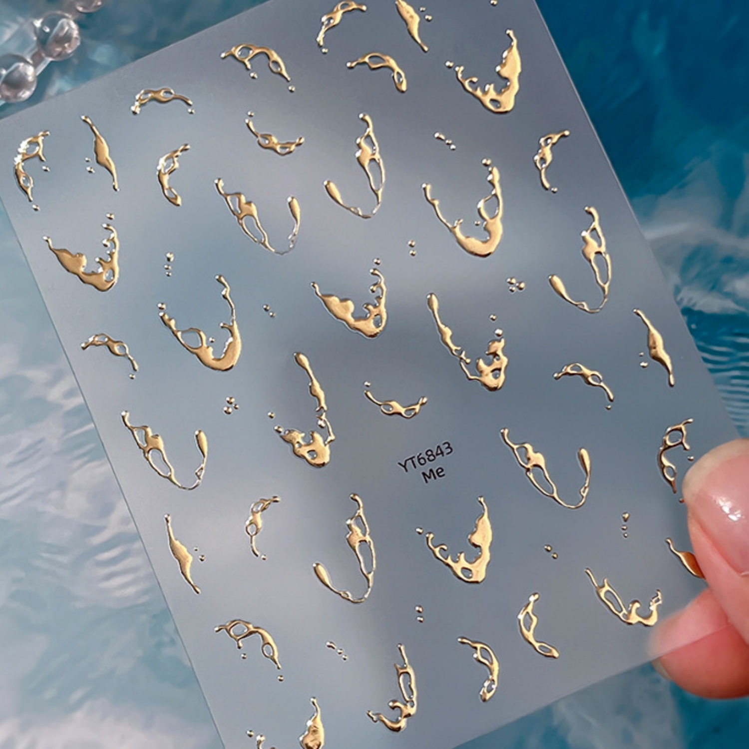 Gold Foil Water Splash 5D Nail - Gold Foil Flakes review and price